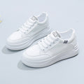 Women's shoes 2025 new spring autumthick sole leather surface platform shoes petiteseasiest for matchcasualeasiest for matchplatform shoes white shoes women