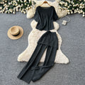 Korean style commute chic slim-fit tank top & wide-leg pants two-piece set - women's summer minimalist high-end elegant outfit
