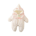 Baby super cute cotton clothes princess khaki outing clothes thickened romper winter one-piece romper