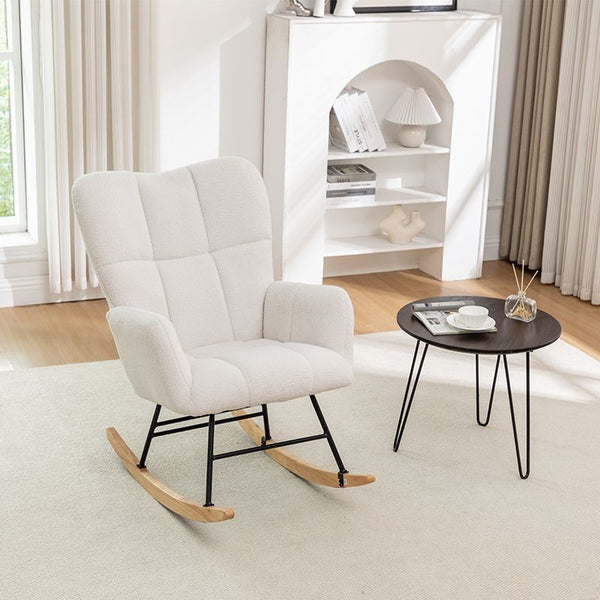 Nordic rocking chair household living room bedroom single lamb wool balcony leisure bedroom nap recliner Internet celebrity rocking chair