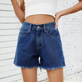 Fashion cross-border foreign trade  summer new  independent station washed versatile denim shorts slimming look hot pants