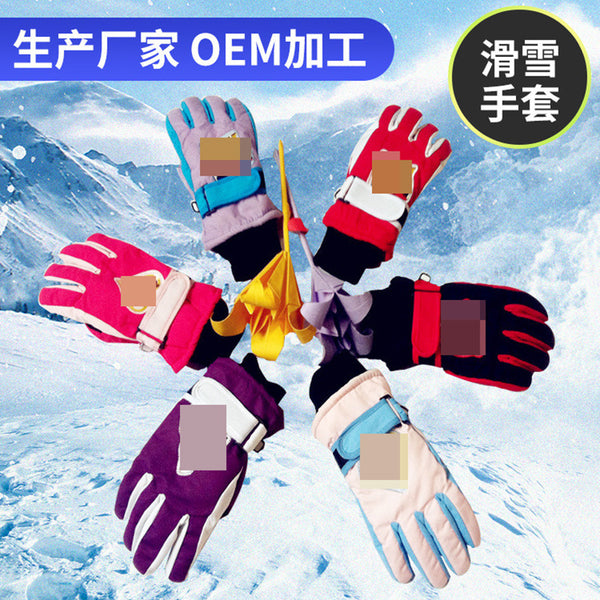 New Year's winter warm thickened gloves, sports ski bike mountain climbing cartoon baby children's gloves wholesale