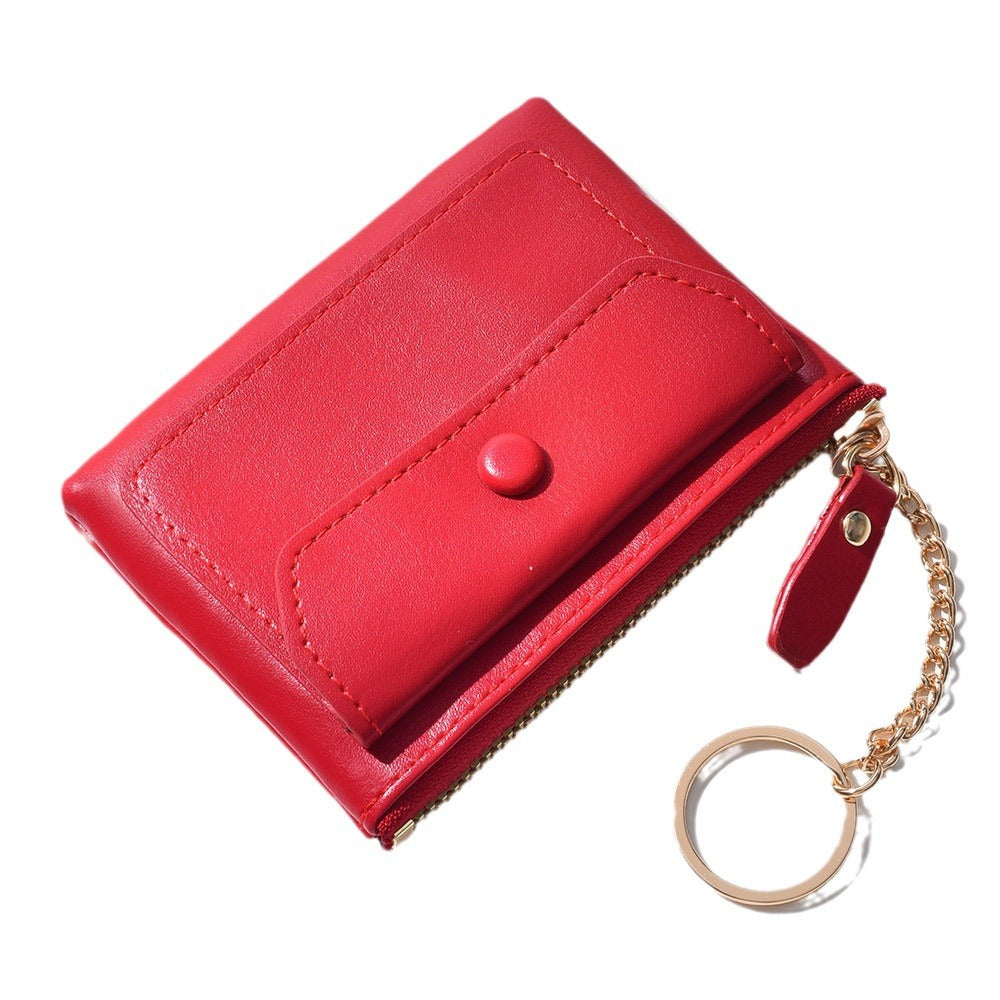 Portable Keychain Girls Small Wallet Mini Women's Storage Change Bag Coin Bag Ladies Short Wallet