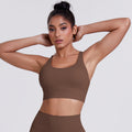 cloud-feeling brushed cross-back sports bra casual running bubble wrap fitness vest yoga clothes for women