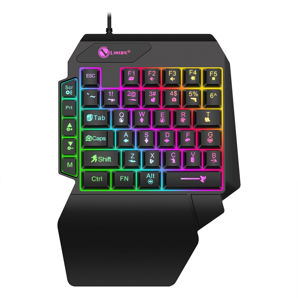 Limei gk103s illuminated gaming keyboard - mechanical feel, mobile gaming throne, one-handed keyboard, phone keypad converter