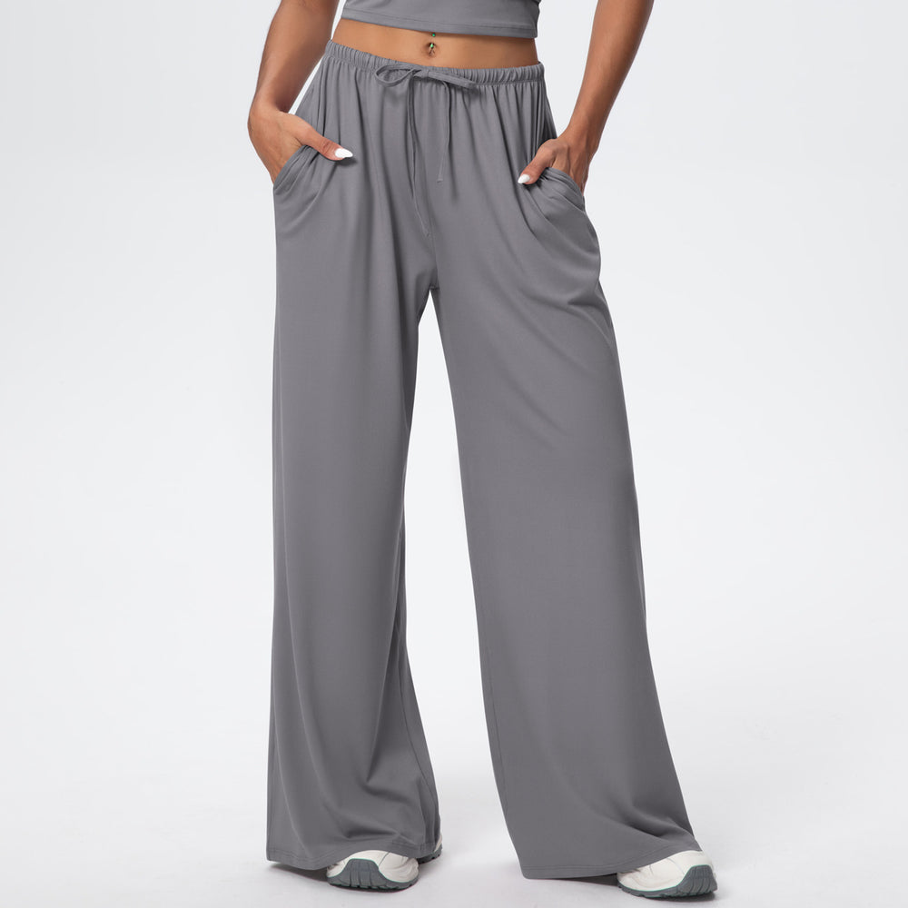 New arrival cross-border brushed pants drape drawstring pants loosecasual pants women's sports fitness elastic loose pants women