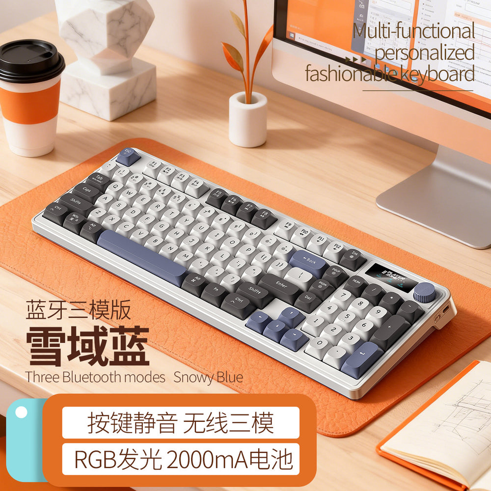 Silver sculpt k10 wireless bluetooth tri-mode gaming keyboard - usb silent rgb wired office rechargeable pc - rohs compliant for cross-border e-commerce