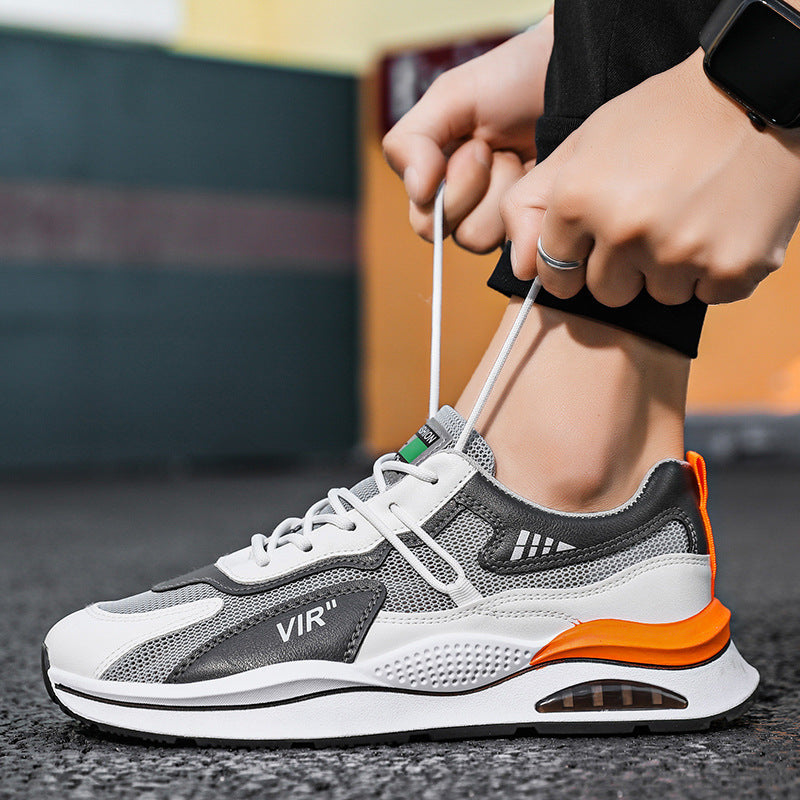 Spring men's shoes: breathable mesh, new 2025 styles, athletic running, casual, height increasing, summer dad shoes, trendy footwear