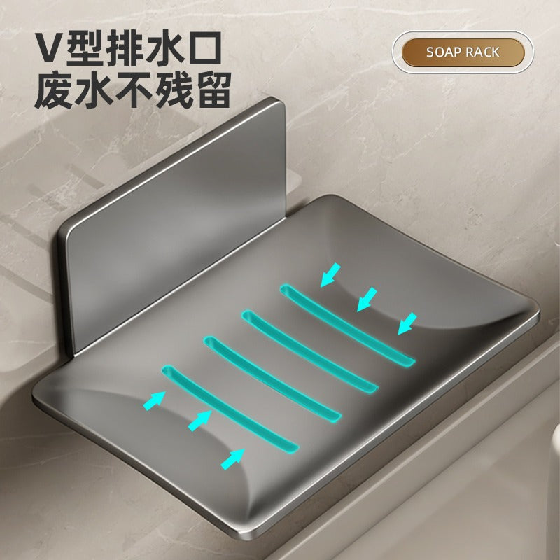 Bathroom soap box wall-mounted soap rack toilet household non-punching hanging drain toilet wall