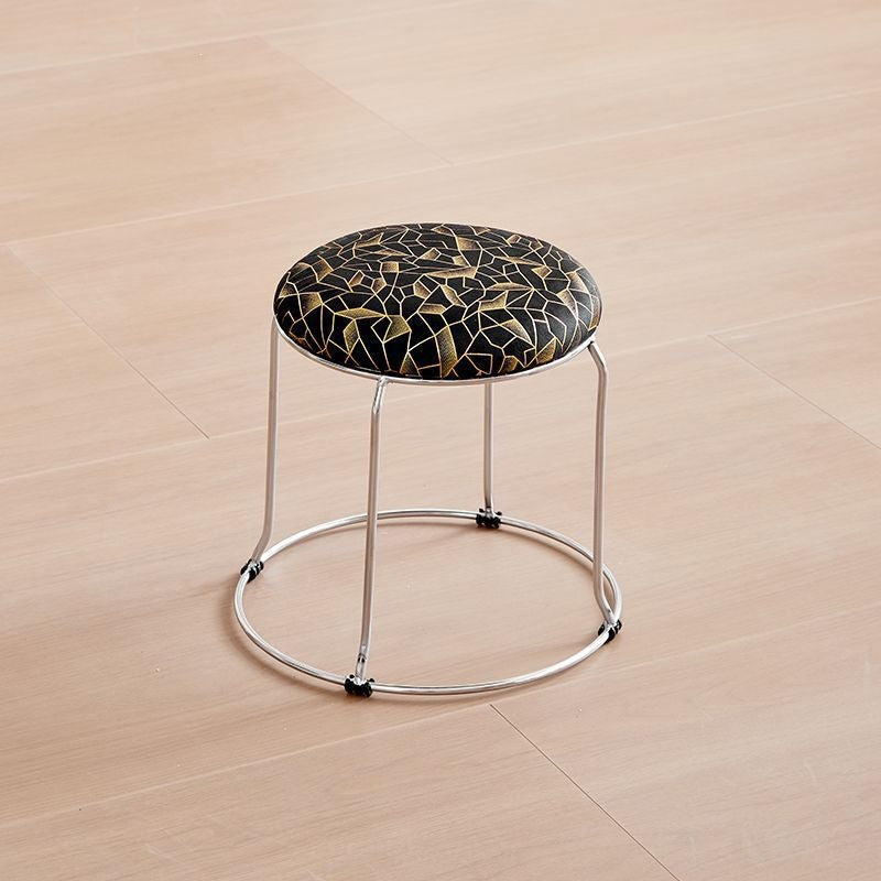 Soft stool, durable shoe changing stool, casual stool, for home bench, solid wood surface low stool, round stool, thickened steel stool