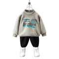 Boys' hoodie set - new  collection: stylish and trendy, fleece-lined cartoon hoodie two-piece outfit for autumn/winter