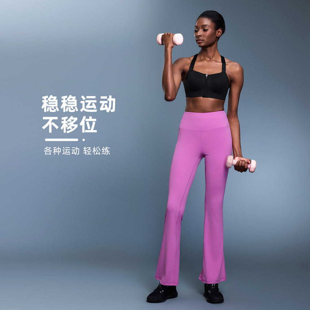 Front zipper integrated cup shockproof sports bra women's adjustable straps beautiful back yoga bra anti-sagging d25117