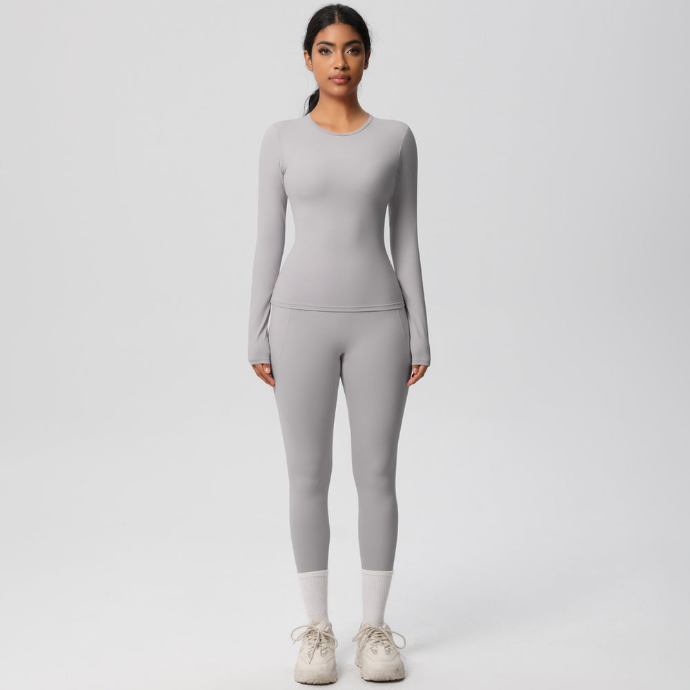 new arrival: tight-fitting long sleeve yoga set - high-waisted butt-lifting yoga pants for outdoor running and fitness