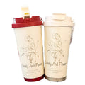 New 316 stainless steel lily of the valley insulated tumbler - stylish, portable coffee mug with dual-drink straw
