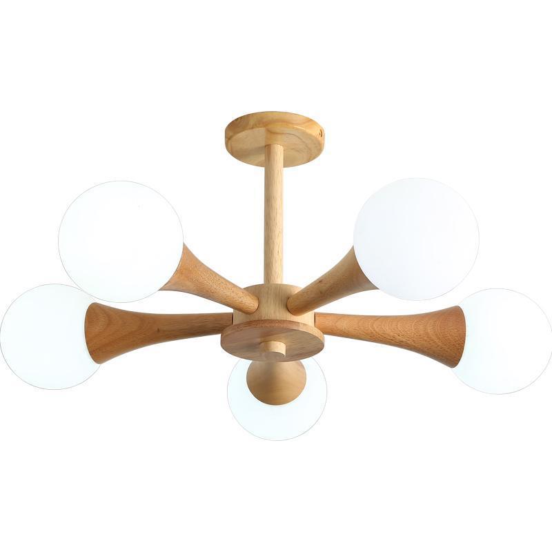 Magic bean bedroom chandelier modern casual japanese wabi-sabi style study ceiling lamp scandinavian creative walnut dining room lamp