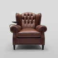 Medieval style 1919 cigar chair import full oil wax first layer cowhide sofa chair retro full genuine leather casual godfather chair
