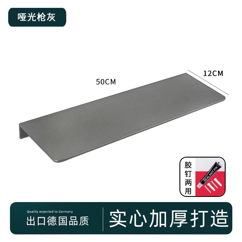 Space aluminum gun gray word baffle no punching toilet rack wall mirror front bathroom shower room storage rack