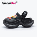 Spongebob squarepants thick sole goddess nightclub high heels crocs summer heightened toe beach sandals women's slippers