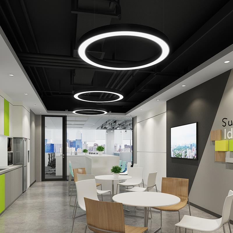Led ring light pendant lamp - modern shop creative office minimalist trendy circle project ring light