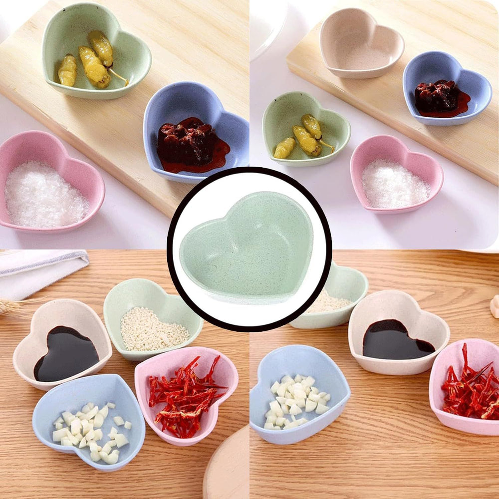 Love dish, seasoning dish, soy sauce dish, japanese small dish, vinegar dish, dipping dish, snack dish, plastic dish, wheat straw dish