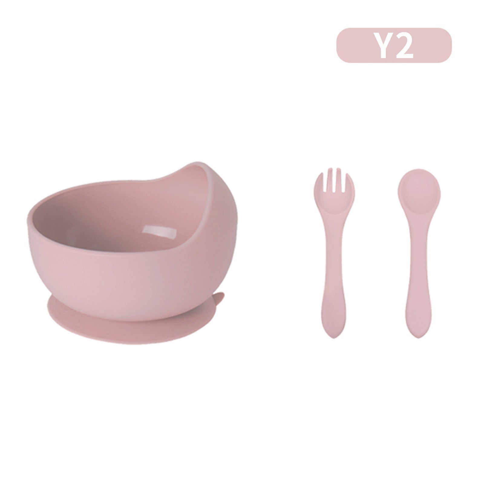 Children's tableware feeding set Baby silicone bowl Fork spoon Baby food supplement bowl Plate Food grade silicone plate