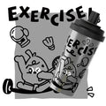 High-style, affordable luxury coffee thermos. large capacity water bottle made with 316l stainless steel, perfect for home use. features a thickened, cartoon-themed straw