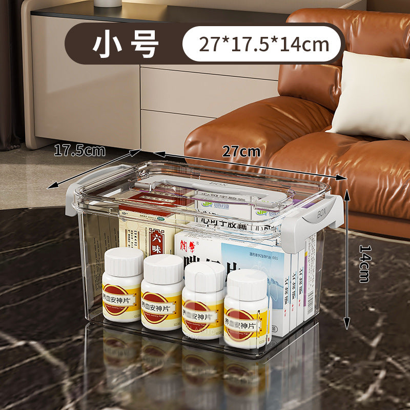 Portable multi-layer family pack, drug storage box, children's medicine, first aid medicine, medical box, thickened multi-functional storage medicine box