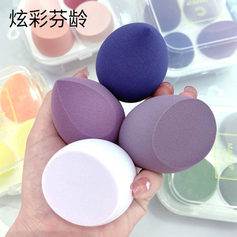 Colorful fenling 100 points beauty egg bevel cut cotton pad sponge powder puff liquid foundation special egg air cushion oem