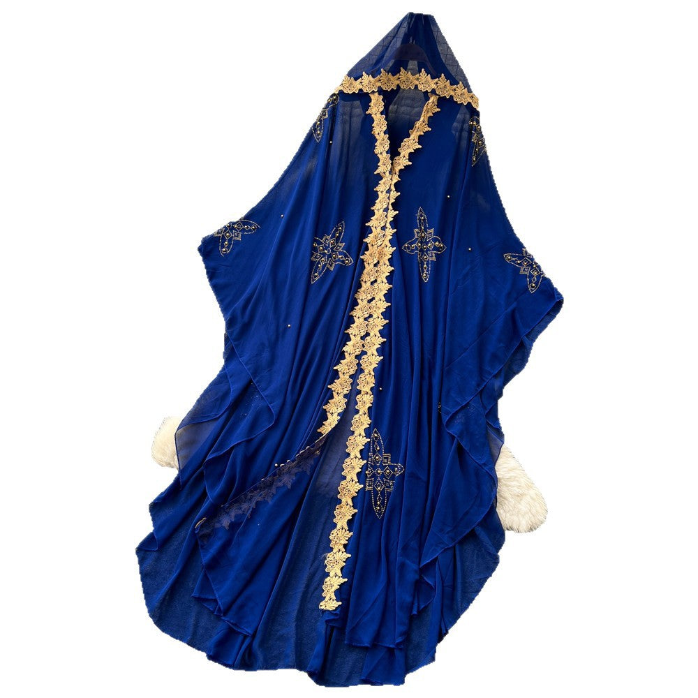 French-style, heavily embellished beaded v-neck hooded dress for women, perfect for spring. features a wine-red, asymmetrical hemline, exuding a sophisticated and elegant vibe