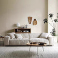 Linen fabric down sofa italian wabi-sabi style minimalist modular sofa set four-seater straight row sofa removable and washable