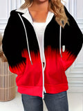 hot-selling plus-size women's zip-up hoodie, new casual long-sleeve hooded sweatshirt jacket, dropshipping available