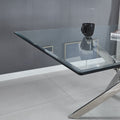 Tempered glass dining table - modern minimalist design for small spaces - rectangular dining table and chairs set