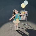 Kids forest style vest skirt two-piece setsummer travel small fresh outfit mint green tops and dot pants