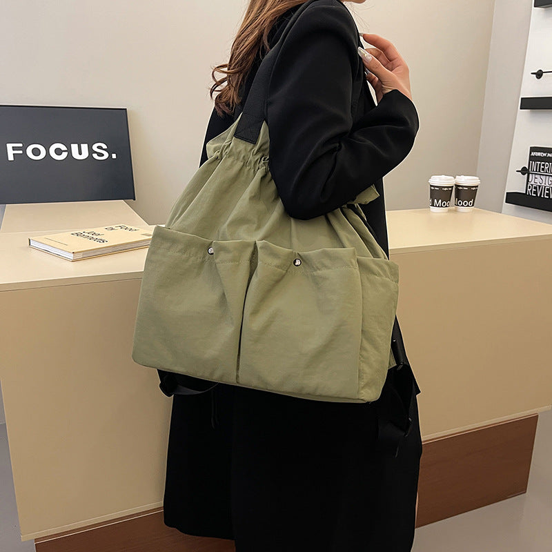 New backpack, cloud bag, drawstring model, multi-functional shoulder tote bag, travel bag, lightweight model, large-capacity women's bag.
