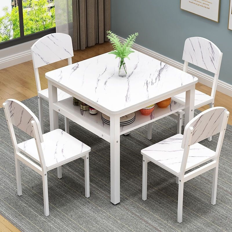 Simple double-layer dining table and chair combination square table for homeeconomic small apartment dining table and chair fashion storage small table