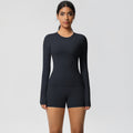 new arrival: seamless, barely-there long-sleeve t-shirt yoga set - quick-dry, breathable, outdoor running & fitness apparel