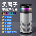 Negative ion car air purifier - gray [upgraded auto start/stop + formaldehyde removal & odor elimination + ambient light with dynamic color changing]