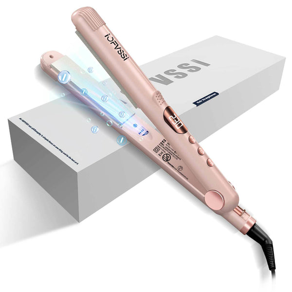 The new hair straightener splint is dual-purpose for  rolling and straightening. The straight splint LCD display shows that negative ions do not hurt the power generation splint.
