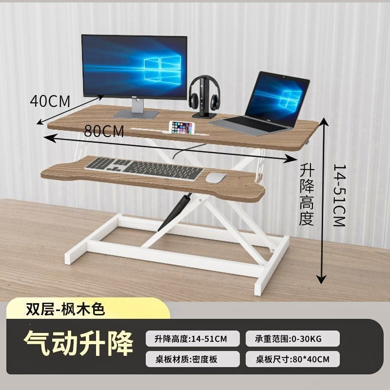 Computer elevated stand computer monitor desktop foldable bracket laptop stand office desk hydraulic start adjustable