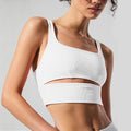 Thin stripes sports lintimates nude yoga bra quick-drying sleeveless running sports fitness wear for women with chest pads