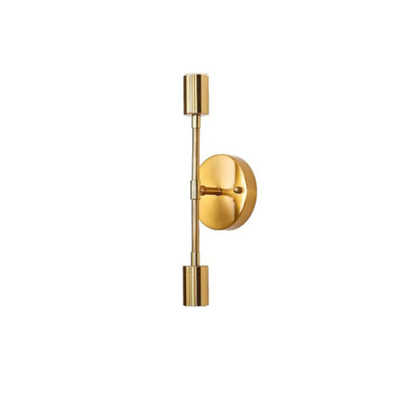 American retro black and gold two-tone double head wall sconce - industrial style for bedroom, bedside, bathroom mirror, b&b, hallway - minimalist design