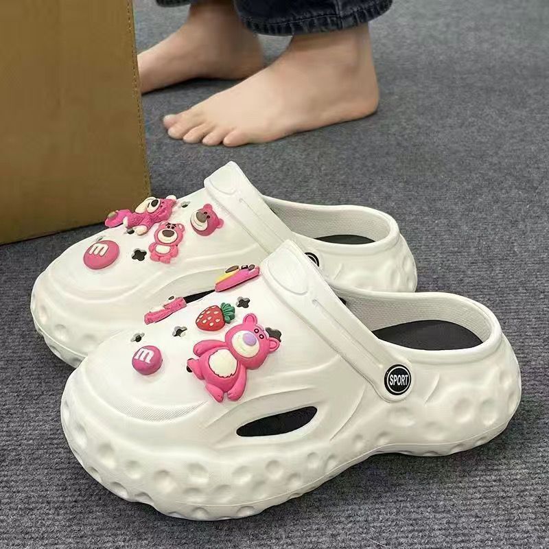 New arrival crocs women's ins trendy outwear 2023summereasiest for match heighteningplatform shoes toe beach sandals cartoon