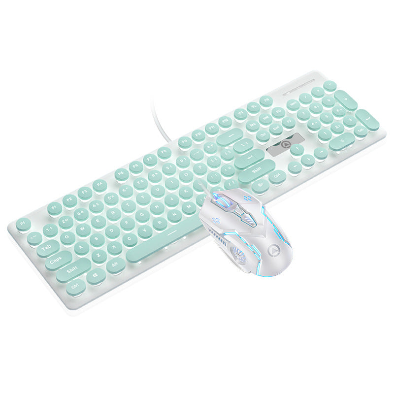 Silver sculpt v8 punk mechanical feel keyboard and mouse combo - illuminated gaming pc accessories - wholesale for amazon cross-border e-commerce