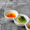 Ceramic divided dipping dish three grids japanese and korean barbecue seasoning dish snack dish creative hot pot seasoning vinegar dish dish