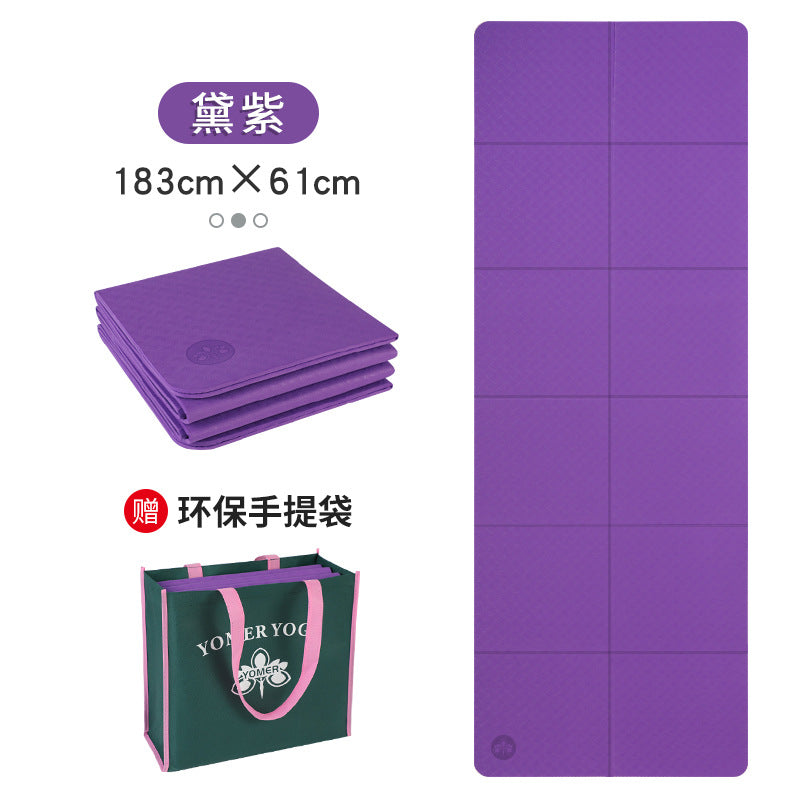 Foldable yoga mat tpe portable student nap mat eco-friendly odorless non-slip sports cross-border yoga mat