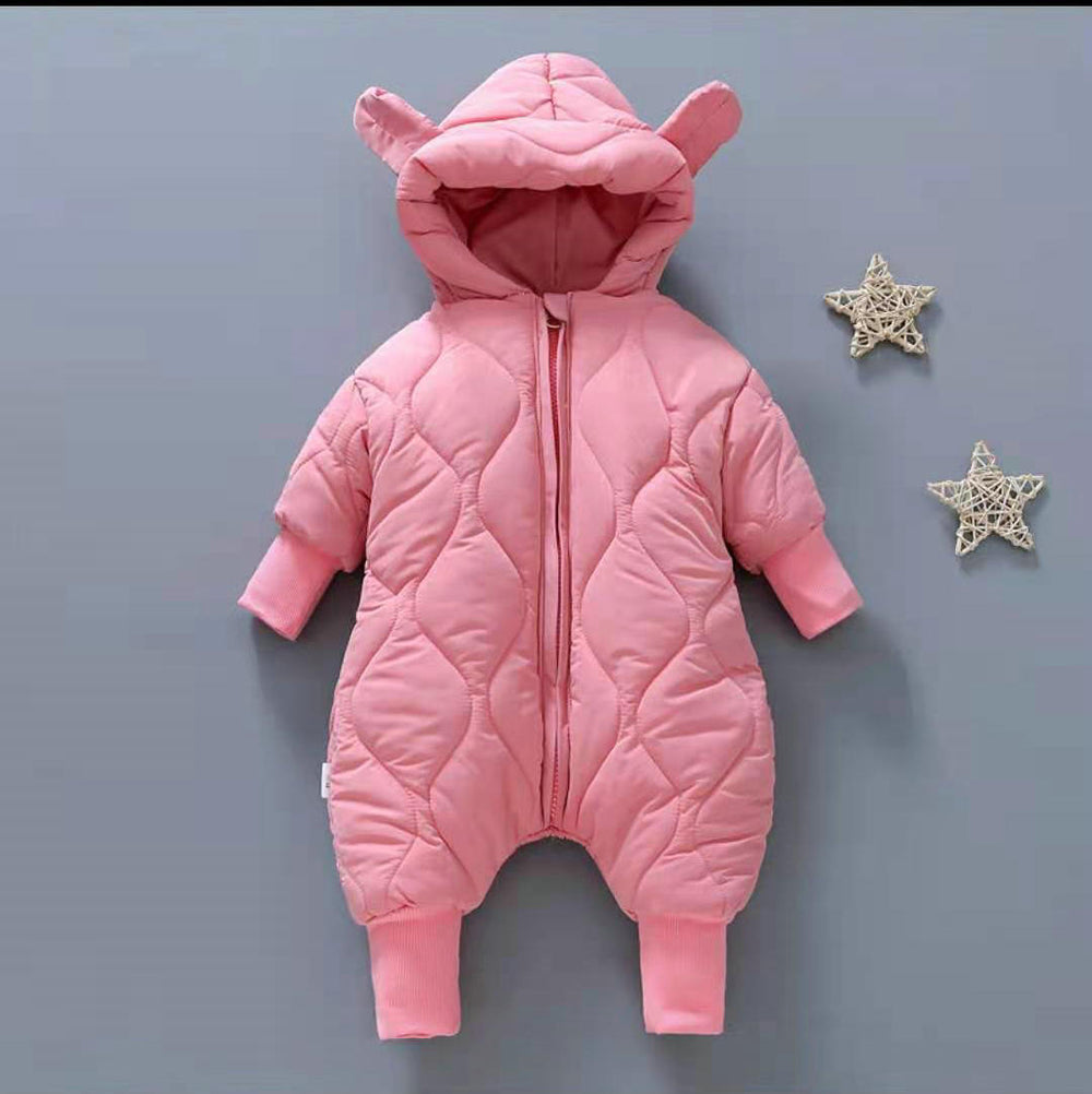 Infant and toddler onesies, fleece-lined and cotton-padded rompers, newborn hooded quilted winter outfits, stylish outdoor wear