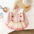 Girls' school uniform set: new autumn/winter style with large collar sweater and plaid skirt - trendy two-piece jk uniform for kids