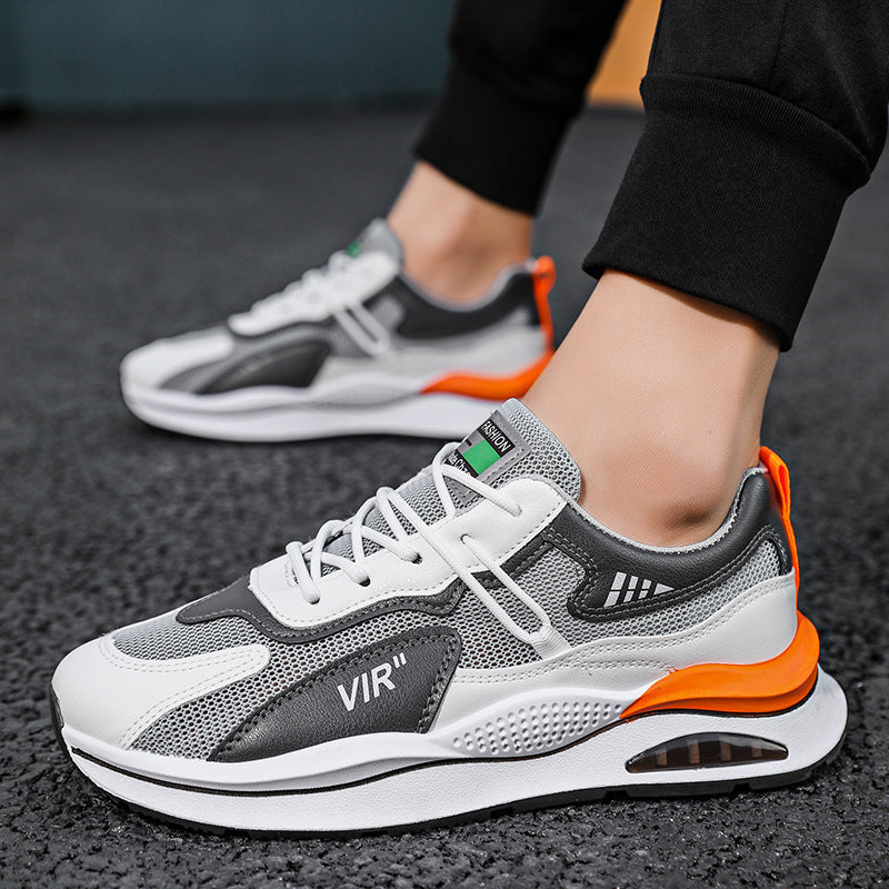 Spring men's shoes: breathable mesh, new 2025 styles, athletic running, casual, height increasing, summer dad shoes, trendy footwear