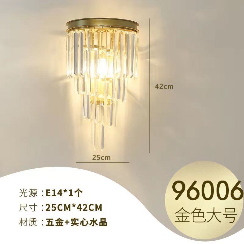 Accessible luxury style crystal wall lamp casual living room tv background wall bedroom bedside corridor aisle staircase wall lamp
