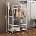 Clothes rack floor-standing bedroom for home double-pole clothes drying rack movable clothes rack indoor clothes storage coat rack